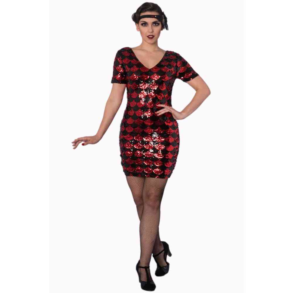 Dancing Days - THE GREAT GATSBY Kokerjurk - Zwart/Rood